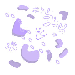 Violet stylish digital geometric background with different shapes.	