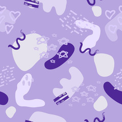 Violet stylish digital geometric background with different shapes.	