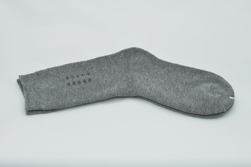 gray mens socks isolated with clipping path