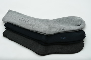  Three pair of male socks isolated on a white background