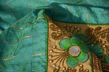 Beautiful Indian sari with embroidery