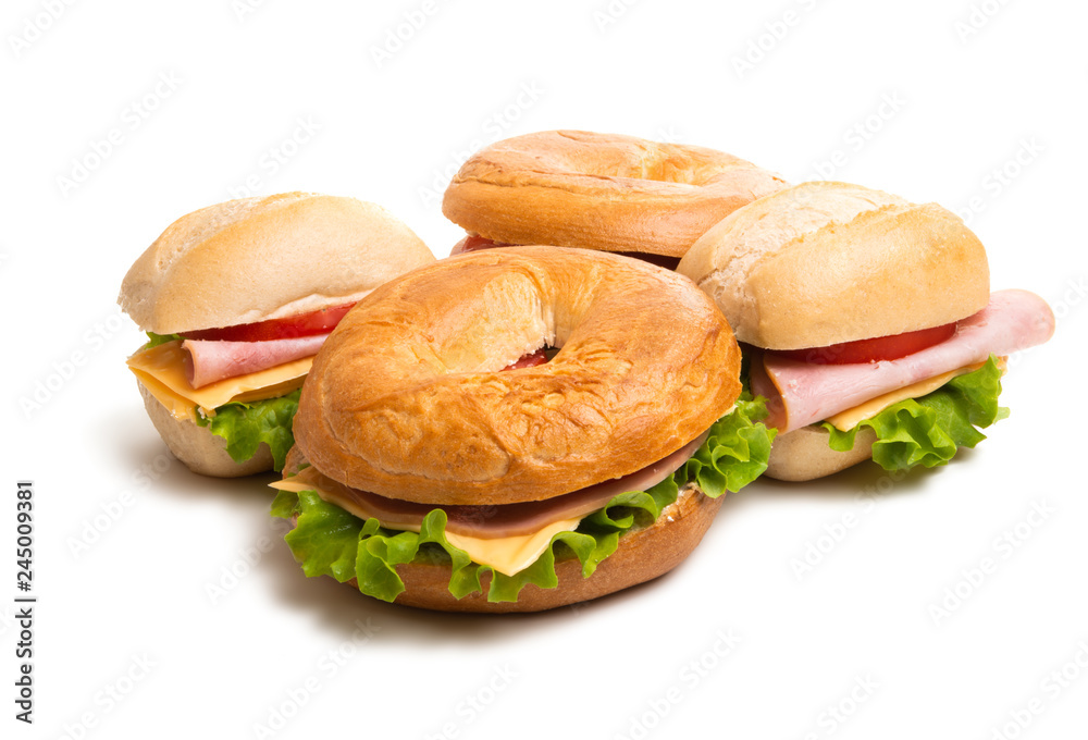 Wall mural sandwiches isolated