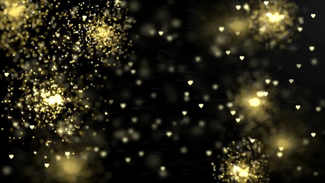 Holiday bright shining background with holiday gold sparcles in space. Looped 4K motion graphic.