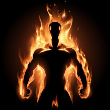man in flame
