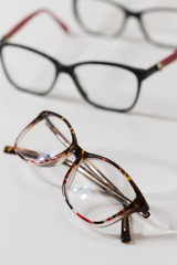 Glasses,  white table