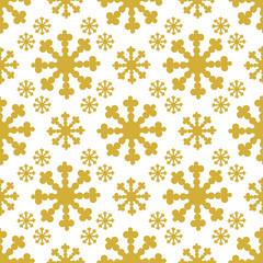 white seamless pattern with gold flake on winter. vector