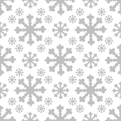 white seamless pattern with silver flake on winter. vector