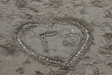 heart on the sand