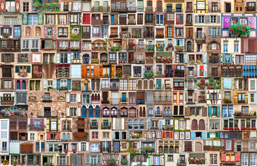 Collage de fenêtres de tous les mondes
