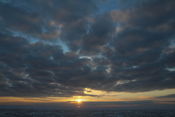 Beautiful coastal landscape,Baltic Sea,Latvia, Saulkrasti.  Naturally. Winter sunrise snow Baltic beach. Snow and ice 