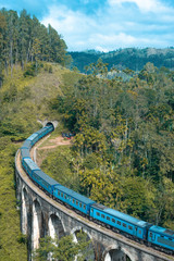 The Nine Arches Bridge Demodara is one of the iconic bridges in Sri Lanka. Morning mist in Ella.