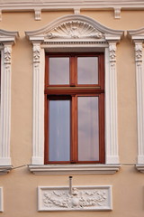 old window, old architecture in Bistrita, ROMANIA