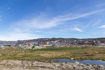 Fototapeta na wymiar City view of Ilulissat, Greenland