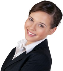 Smiling Young Businesswoman - Isolated
