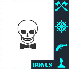 Skull icon flat