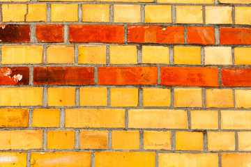 Od red brick wall texture background. bricked wall of orange color, wide vintage style.