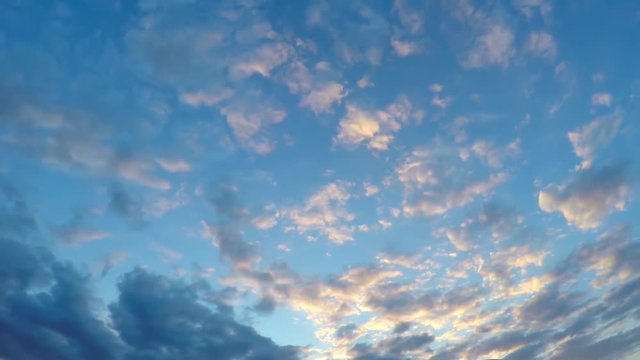 Timelapse of Clouds running across the blue sky