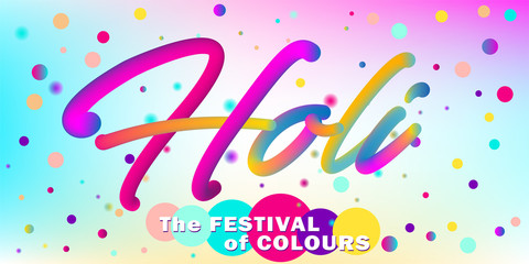 Header in disco style for Holi festival of colors