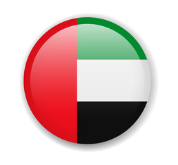 United Arab Emirates flag. Round bright Icon on a white background