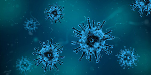 Virus 3d rendering of a Cell virus - obrazy, fototapety, plakaty