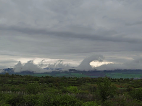 Rare cloud phenomenon Kelvin-Helmholtz clouds
