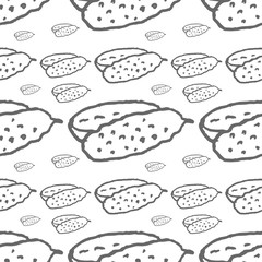 cucumber vector seamless pattern isolated on white background