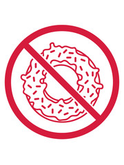 verboten schild kein donut symbol zone essen hunger lecker dick fett diät comic cartoon süßigkeit gebäck ring rund naschen sünde ungesund fressen bäcker clipart