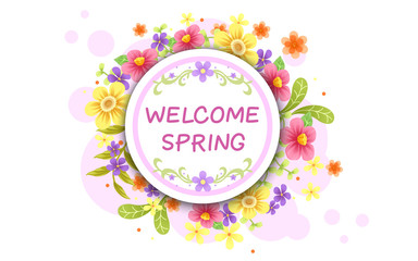 Welcome spring background design, Vector illustration
