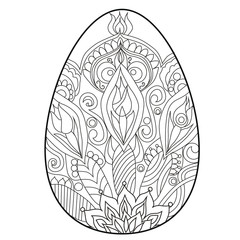 Coloring book  anti stress .Egg. Easter. Colour therapy. 
