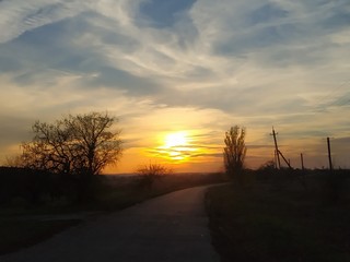 Obraz premium sunset on the road