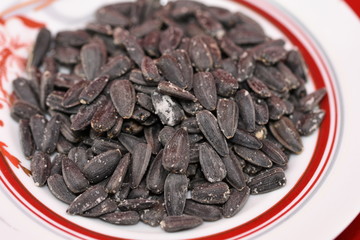  Roasted salted black sunflower seed background