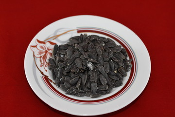  Roasted salted black sunflower seed background