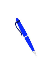 blue ballpoint pen isolated image