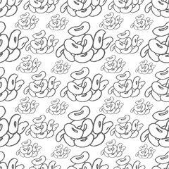 beans vector seamless pattern isolated on white background