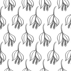 leaf vector seamless pattern isolated on white background