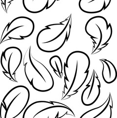 Flying feathers seamless pattern. Vector design template