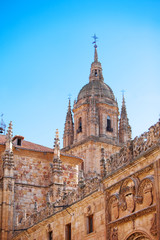 Fototapeta na wymiar View of the dome of the great Catholic Cathedral in Salamanca, 