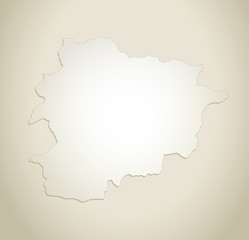 Andorra map old paper background vector