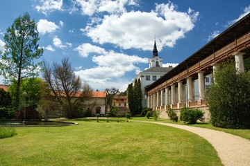 Originally medieval stronghold was reconstructed into a Renaissance castle. Later it was adapted in Baroque and Empire style. The castle is surrounded by romantic park, gardens, and a colonnade