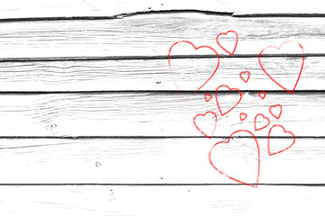 Hearts background, Valentine Day. Red background.