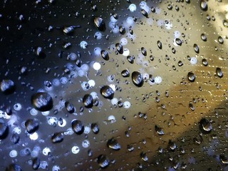 drops of water on glass