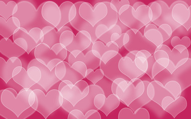 Heart shaped holiday blurred bokeh background. Valentine background.