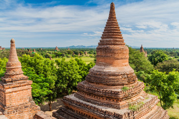 View from Law Ka Ou Shaung temple in Bagan, Myanmar