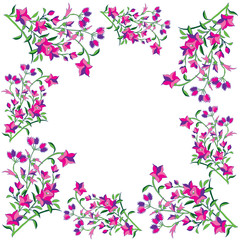 Obraz na płótnie Canvas postcard of pink and lilac flowers