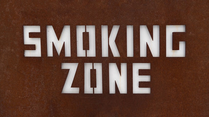 Sign of smoking zone. Close up of designated smoking area sign. For peace of mind to separate the smokers from the non-smoking zone.