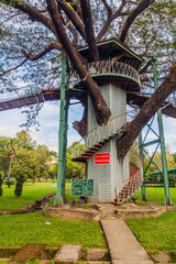 Tree tower and suspension bridges in People's Park in yangon, Myanmar