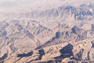 Aerial view of mountains near Khorramabad, Iran