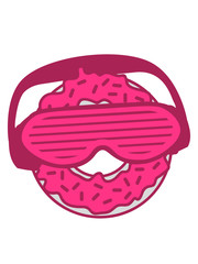 party feiern musik kopfhörer dj sonnenbrille club disko donut essen hunger lecker dick fett diät comic cartoon süßigkeit gebäck ring rund naschen sünde ungesund fressen bäcker clipart