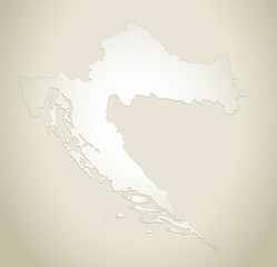 Croatia map old paper background vector