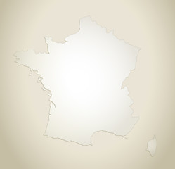 France map old paper background vector